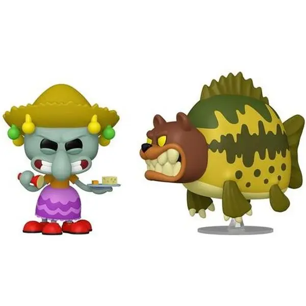 Funko POP! Animation: SpongeBob SquarePants - Squidward & Sea Bear 2-Pack Vinyl Figurine Statue [Collectibles]