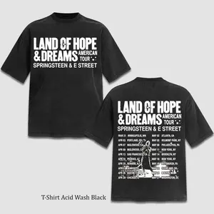 Bruce Springsteen Land Of Hope & Dreams Tour Tour 2026 Two Sided T-Shirt, Vintage Country Soul Music Graphic, Oversized Heavyweight Tee for Men Women, Old School Rock Apparel, Nostalgic Concert Fan Gift