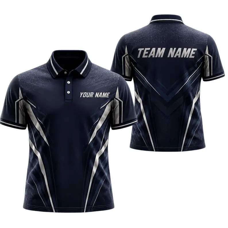 Custom Team Polo Shirt, Personalized Navy Sports Jersey, Club Uniform Gift, Gift for Men