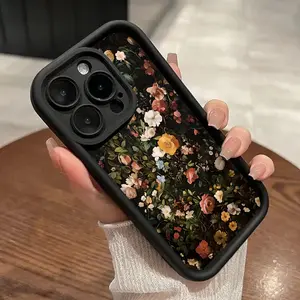 Dopular Vintage Floral Pattern Phone Case for iPhone 16 15 14 Pro Max 13 12 11 XR XS Plus Shockproof Full Camera Protection Durable slim Silicone Cover