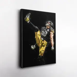 T.J. Watt Wall Art ? Pittsburgh Steelers Canvas Print, NFL Football Decor, Framed Poster Gift for Fan Room, Man Cave, or Office ( Unframed - Print Only )