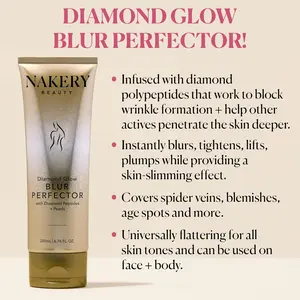 Diamond Glow Blur Perfector Face & Body Bronzer Shimmer - Illuminating Shimmer Lotion for Women Body - Hydrating Body Glow Shimmer with Diamond Peptides