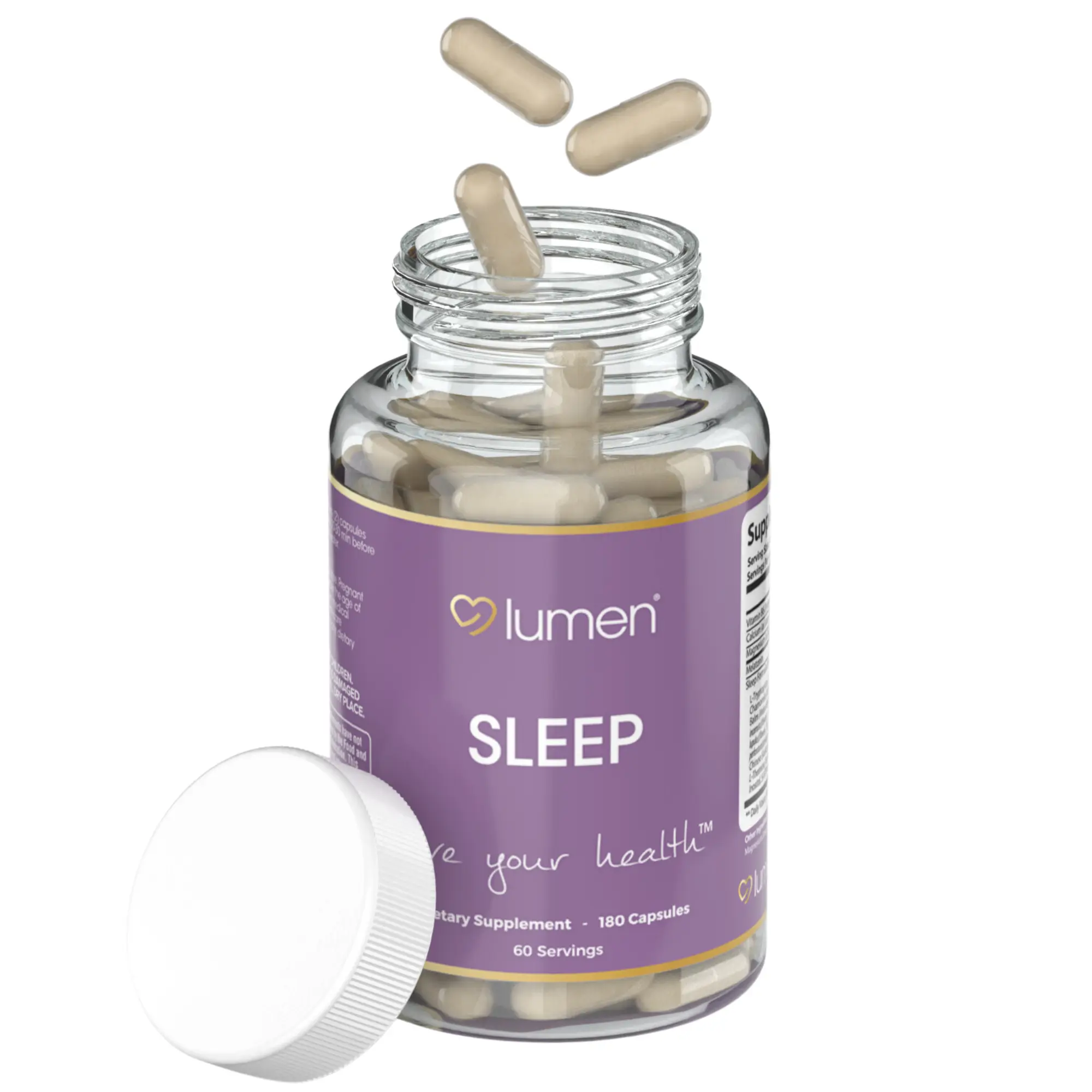 Lumen Naturals Sleep Formula for Women Melatonin Magnesium L-Tryptophan L-Theanine 1400+ mg 180 Count Non-GMO Gluten-Free Nighttime Wellness Solution