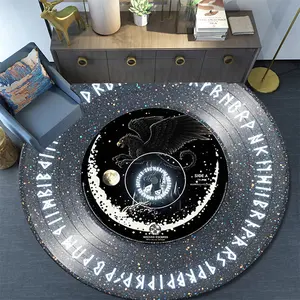 Vinyl Record Art: Cosmic Design Round Pattern Large Area Floor Mat/rug for Home Decor and Halloween, Christmas, and Birthday Gifts - 1 Piece. DT (25)