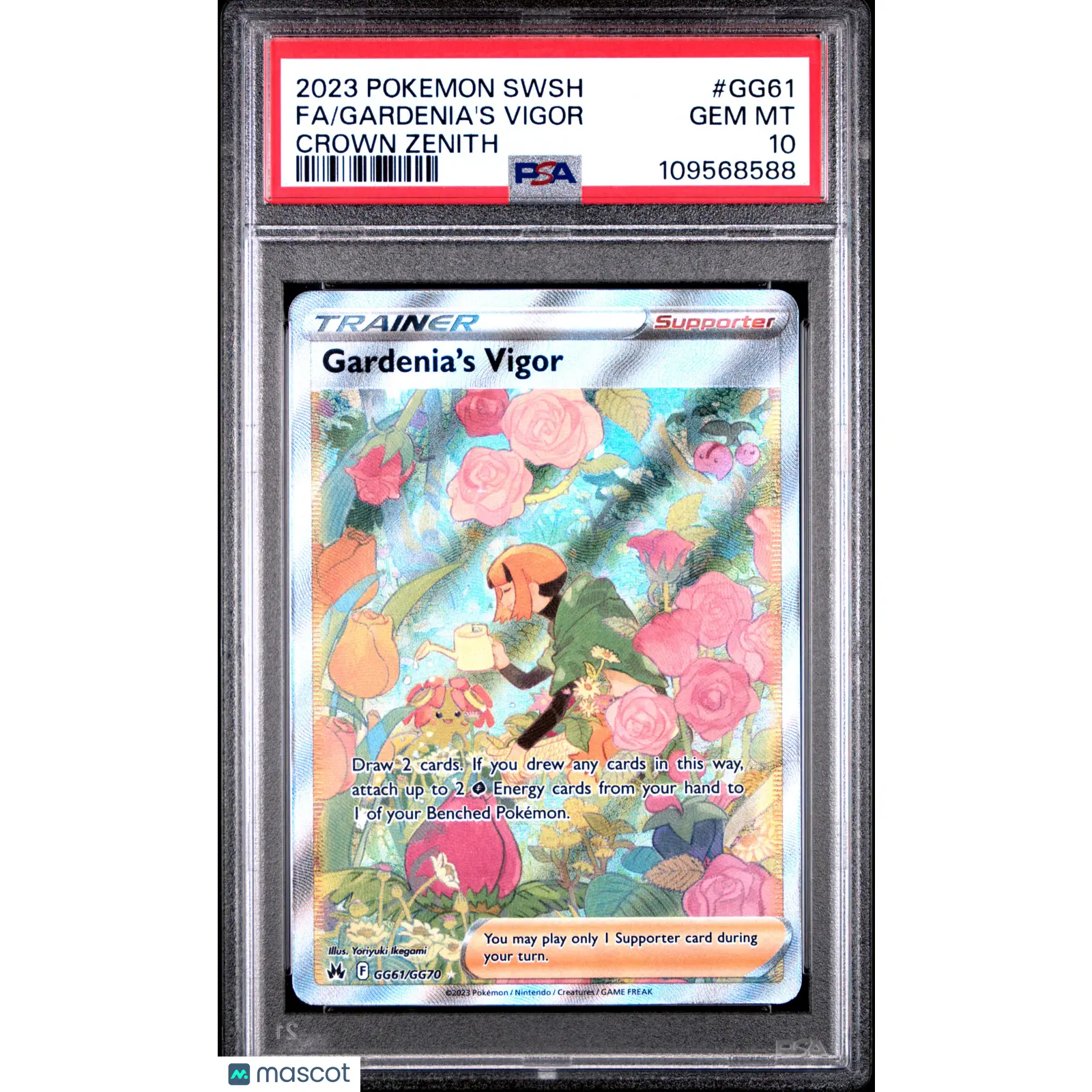 2023 POKEMON SWORD & SHIELD CROWN ZENITH #GG61 FULL ART/GARDENIA'S VIGOR PSA 10