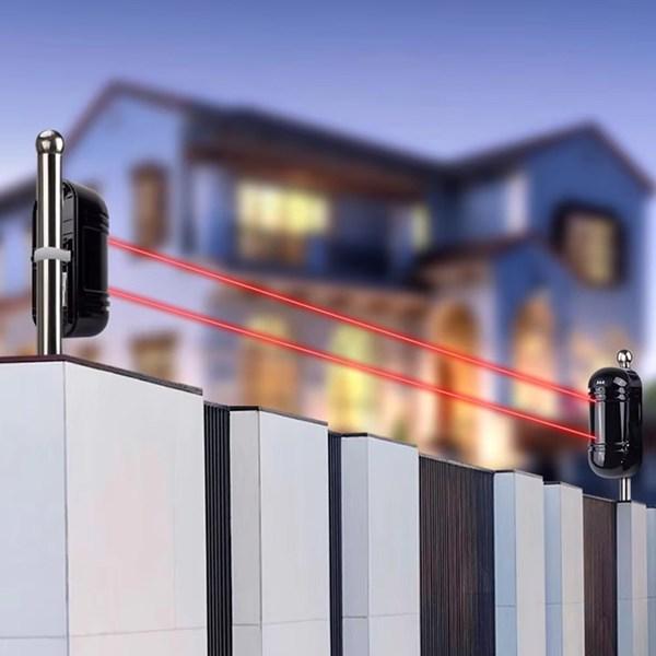 Metal & Plastic Waterproof Dual Beam Infrared Detector Outdoor Infrared Barrier Sensor with Lens Indicator for Security