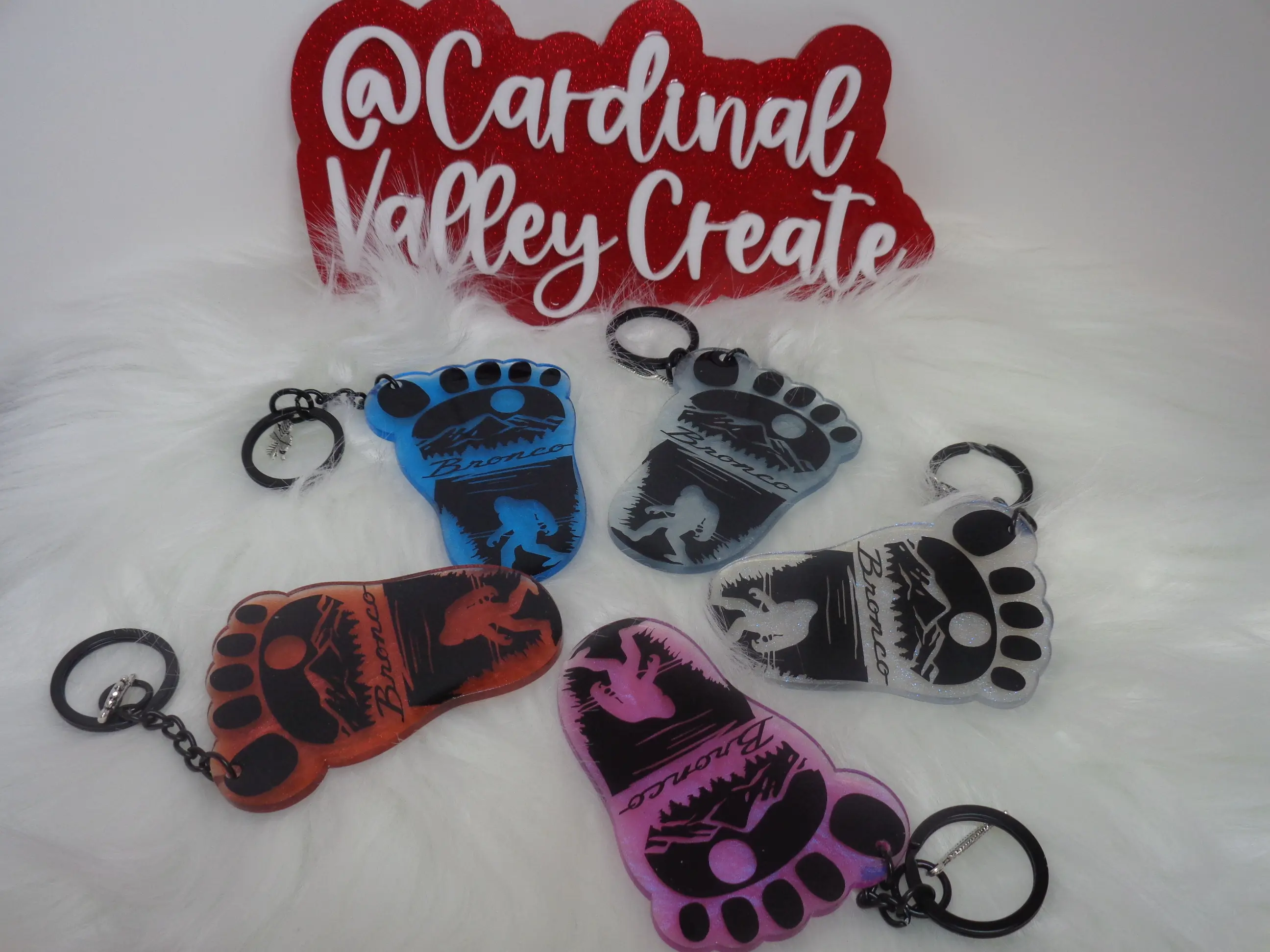 Yeti Footprint Keychain - Sasquatch Keychain for Keys