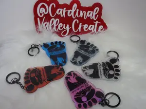 Yeti Footprint Keychain - Sasquatch Keychain for Keys