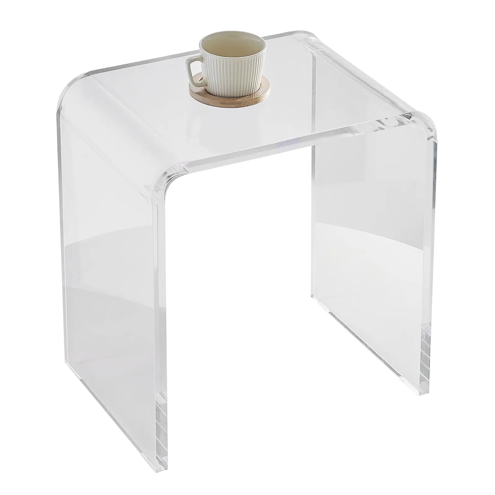 【DealsForYouDays】VEVOR Acrylic End Table, C-Shaped Lucite Side Table, Clear Acrylic Side Table for Drink, Food, Snack used in Living Room, Bedroom, and Study Coffee Tabletop