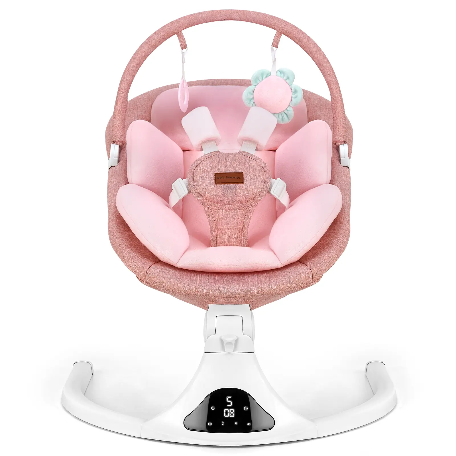 Portable Electric Infant Swing, 5 Swing Speeds, 10 Lullabies, 5-Point Harness, Bluetooth, Remote Control & Touch Panel, Baby Items, for Newborn Girls - Indoor & Outdoor Mom's Care, Newborn Baby Stuff