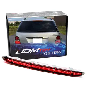 iJDMTOY Black-Out Smoked Lens Full LED Roof High Mount Spoiler Lid Third Brake Light Bar Assembly For Mercedes-Benz 2006-2011 W164 ML350 ML500 ML550 ML63 AMG