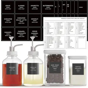 89 Coffee Syrup Labels for Coffee Bar Accessories, Minimalist Preprinted  Stickers for Coffee Station, Essentials for Syrup Bottle & Dispenser Organization