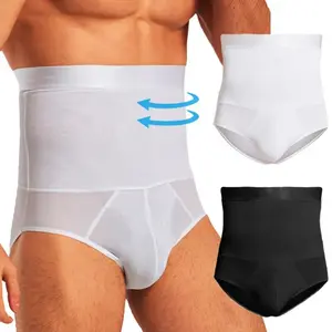 High Waist Flat Belly Panties for Men Tummy Control Shapewear Slimming Body Shaper Underwear Girdle Brief Butt Lifter Menswear Socks Shaping Waistwear Lingerie Bestie Natural