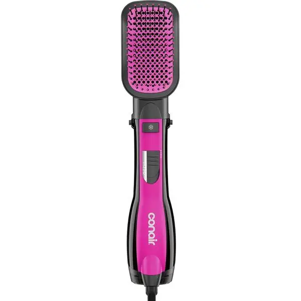 Conair All-in-One Hot Air Brush, Ionic Technology, Mixed Bristles, 1000W | Hair dryer brush for all hair types, ion generator helps reduce frizz, multiple heat settings, cool shot button, 6-foot cord