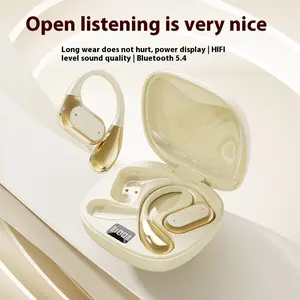 Open-Ear Sports Earbuds Bluetooth 5.4 Secure Fit Sweatproof 18H Playtime Wireless Headphones Black HIFI Sound Quality IPX5 Waterproof Stable Connection Chargeable