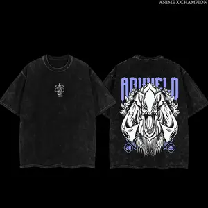 Monster Hunter Wilds Arkveld Vintage Washed Oversized Tee & Hoodie | Retro Game Graphic Apparel | Faded Streetwear For Hunter Fans | Soft Cotton Washed Outfit For Gamers 3