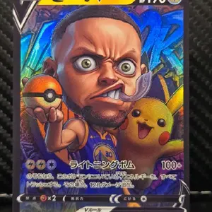 Steph Curry and pikachu custom made Fan art card