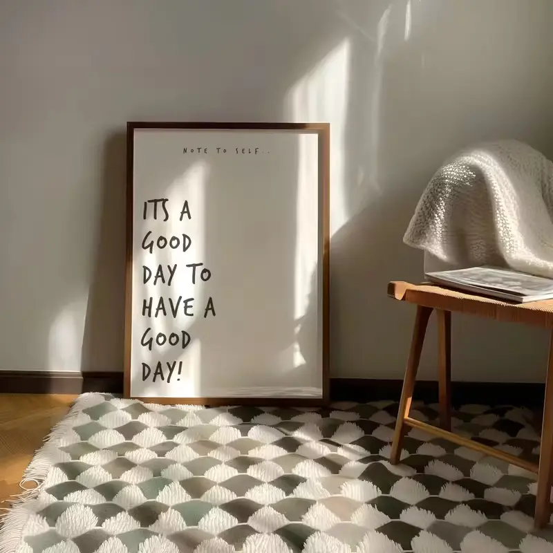 [UNFRAMED POSTER] "It's A Good Day to Have a Good Day" Poster - Minimalist Black & White Motivational Quote Wall Art - Modern Preppy Decor for Home, Office, Dorm - Unframed Positive Affirmation Gift - Easy to Hang Trendy Aesthetic Home Decor