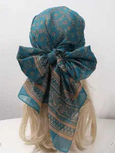 New Print Chiffon Scarf Shawl, Women's Sunscreen Silk Scarf Long Wrap, Beach Travel Accessory, Fashion Hairband, Summer Outdoor UV Protection