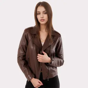 Ardley Women's Dark Brown Leather Jacket