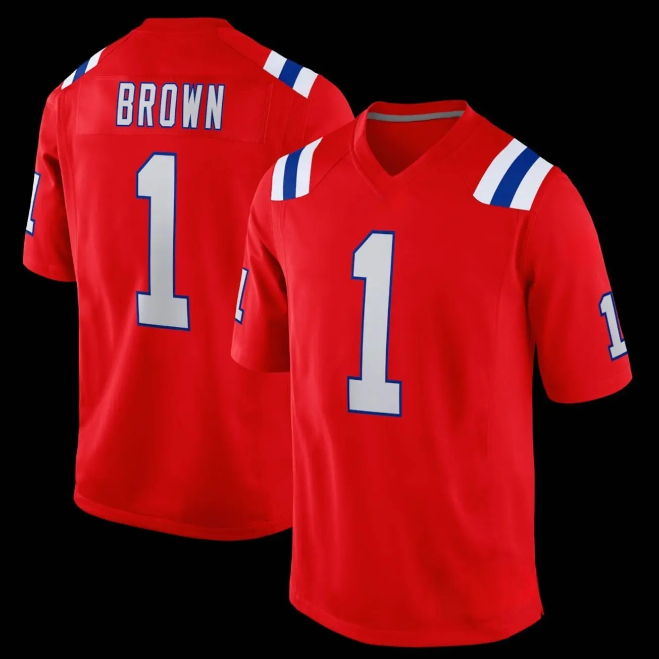 Unisex Football inspired by Brown 1 New England Alternate Game Jersey - Red
