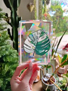 Monstera Suncatcher Window Decal | Rainbow Maker Window Colorful Gift Decoration