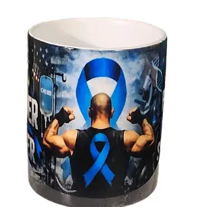 Cancer Support Coffee Mugs 11oz White Ceramic Sublimation Reusable Drinkware for Cancer Awareness