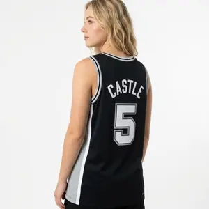 Black Stephon Castle Antonio Basketball Fan Jersey #5, Breathable Sleeveless Athletic Tank Top, Game Day Sports Apparel for Active Lifestyles