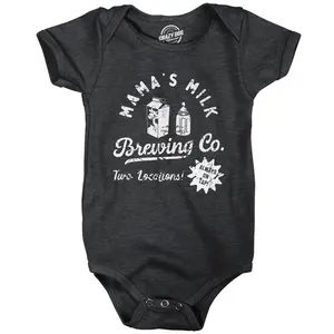 Mamas Milk Brewing Co Baby Bodysuit Funny Breast Feeding Brewery Joke Jumper for Infants Funny Baby Onesies Mother's Day Clothes for Baby Funny Sarcastic Onesie Novelty Onesie Black -