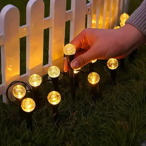 Solar String Lights Outdoor 19FT 30 LED Crystal Globe Lights, Waterproof Solar Garden Lights with 8 Lighting Modes, Patio Backyard Fairy Lights for Party Wedding Yard Decor