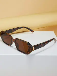 Leopard Print Geometric Sunglasses for Women, TikTok Viral Y2K Fashion Shades, Trendy Oversized Aesthetic Eyewear for Beach, Vacation, Driving, Festival & Everyday Summer Outfits