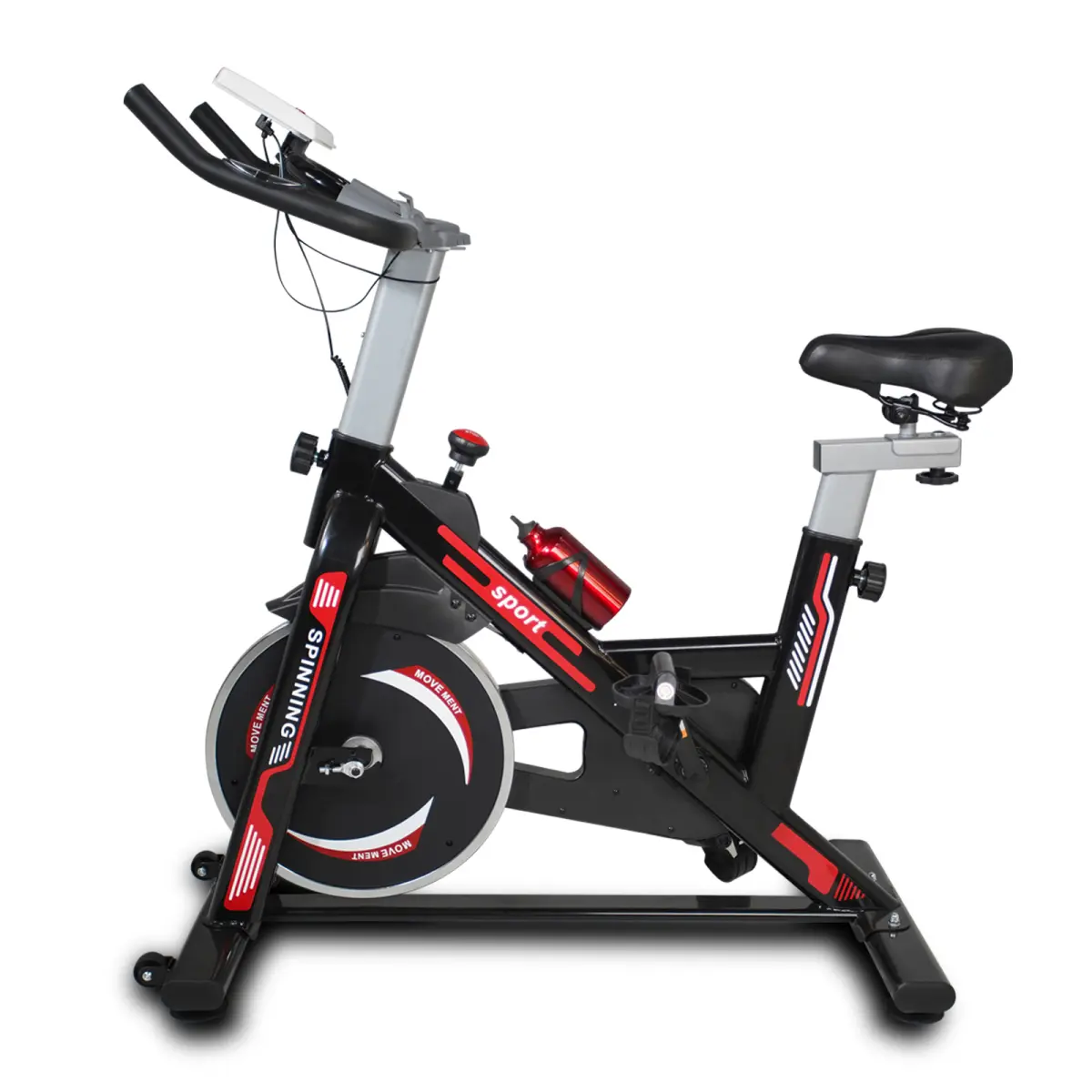 Sturdy Home Gym Exercise Bike with 30lbs Heavy-Duty Steel Flywheel, Quiet Belt Drive, LCD Display, Fully Adjustable Padded Seat & Handlebar for Home Studio Use