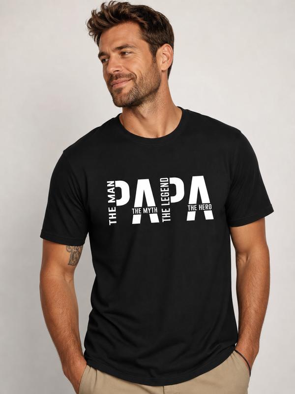 Men's Fitted Short-Sleeve Cotton Crew Neck Graphic T-Shirt - Bold Phrase Design, Machine Washable, Cold Wash Safe, Dad's Birthday Gift, Streetwear Clothing, Best Seller Alert, Casual Top