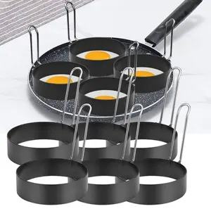 6Pcs/Set Non-Stick Egg Rings,Stainless Steel Egg Rings For Griddle Frying,Eggs Pancake Shapers,Egg Cooking Rings Pancake Mold for Burger Sandwiches,Christmas Party Gifts,Tools & Hardware