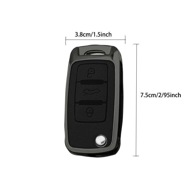 Zinc Alloy Leather Car Key Cover for Volkswagen VW Polo Golf Passat Tiguan Beetle Caddy T5 Eos Skoda Octavia Seat Leon Altea, Car Key Protector, Car Key Accessory, Car key Gift