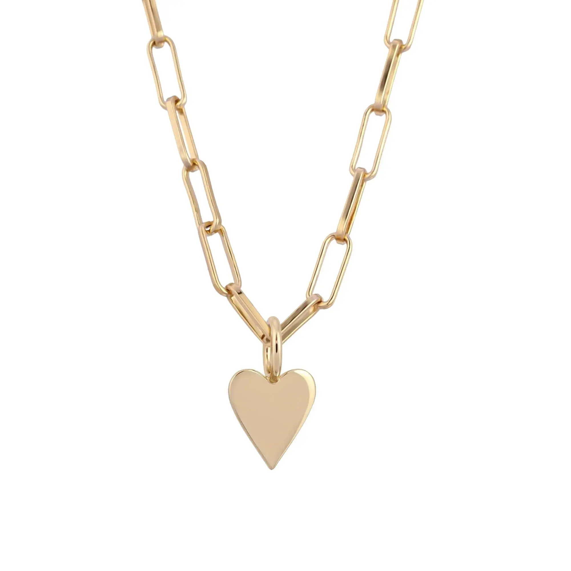 Helena Charm Necklace with Heart Pendant and Chain