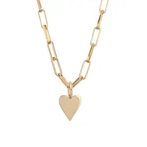 Helena Charm Necklace with Heart Pendant and Chain