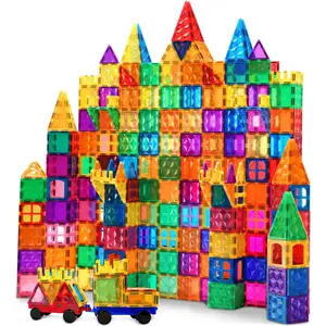 Magnetic Tiles, 102PCS Magnet Building Blocks with 2 Cars, 3D Diamond Magnetic Blocks, Construction Stem Toys for Kids, Educational Toys for Boys Girls Ages 3 4 5 6 7 8 (102 PCS)
