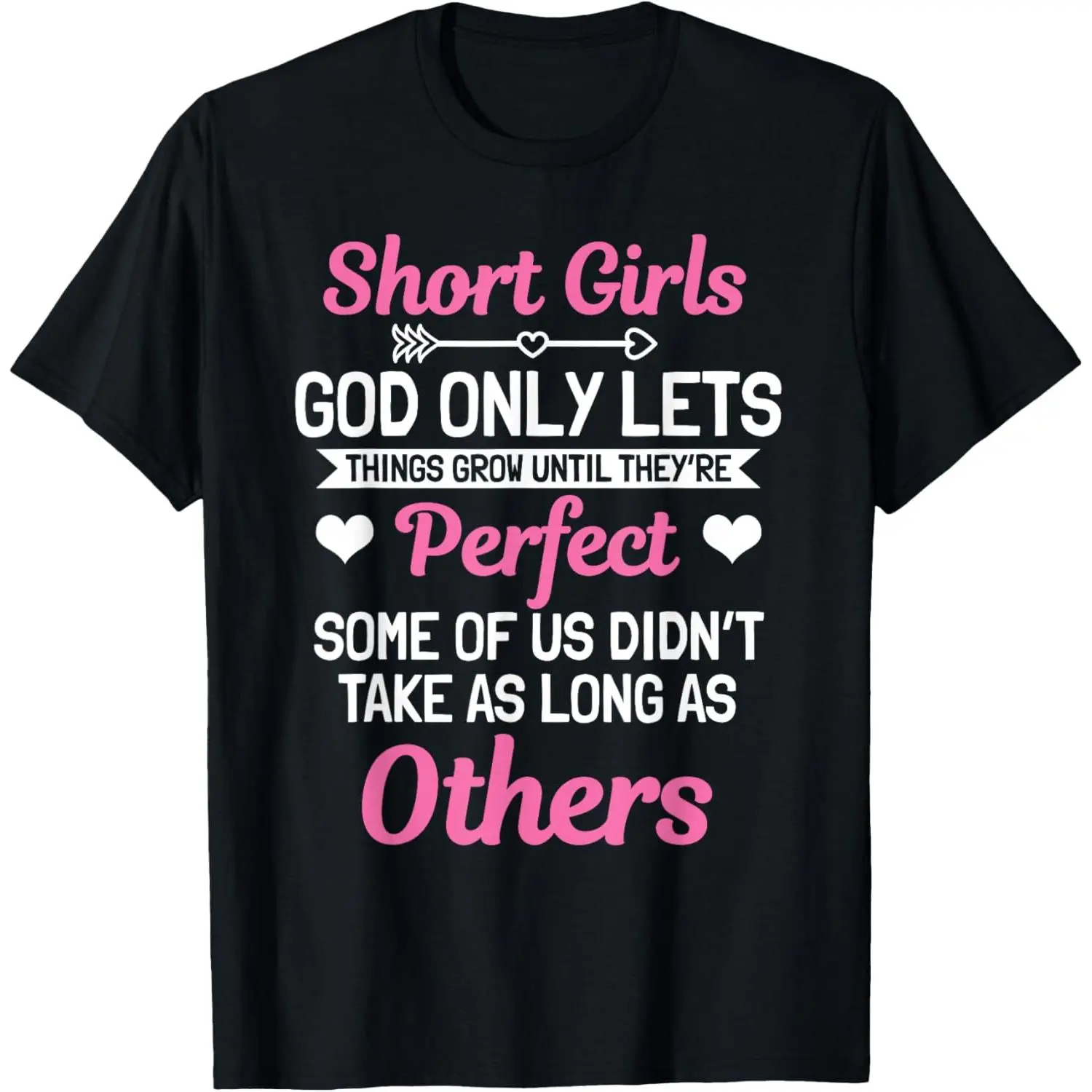 Women's Slim Straight Soft Short-Sleeve Printed T-Shirt for Petite Individuals - "God Only Lets Things Grow" Design, Made in USA, Women's Tops, Shortsleeve