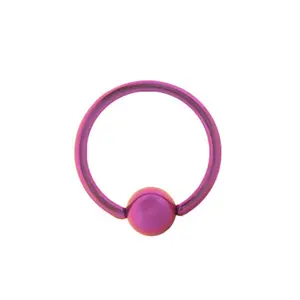Solid Pink Titanium 14g, 16g, or 18g Captive Bead Ball Closure Ring