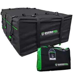 Rhino USA Rooftop Cargo Carrier for Car Storage (17.7 Cubic Feet) Heavy Duty Waterproof Roof Top Bag with Industrial Grade Zippers - Lock Included