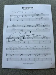 Tom Petty Signed Autographed Breakdown Music Sheet w/  COA