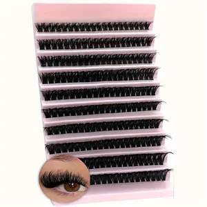 200PCS eyelash extension set 80D thick single eyelash set D roll false eyelash cluster 9-16mm household eyelash DIY Fluffy False Eyelashes