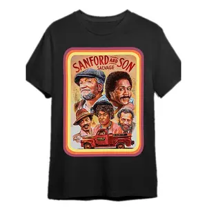 Sanford & Son Vintage Style Men's T-shirt-100% Cotton, Short Sleeve, round Neck, Classic TV Show Design-Suitable for Casual Wear and Theme Parties, Vintage T-shirt Tropical Breathable Menswear Soft Top Asian Basic Coconut