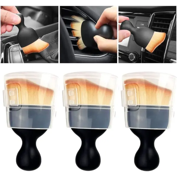 3 PCS Car Interior Dust Brush, Car Detailing Brush, Soft Bristles Dusting Tool for Automotive Dashboard, Air Conditioner Vents, Leather, Computer