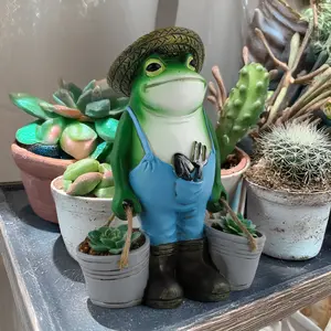 Outdoor Garden Frog Shaped Resin Fish Tank Decoration Ornament for Aquarium Landscape Decoration Supplies