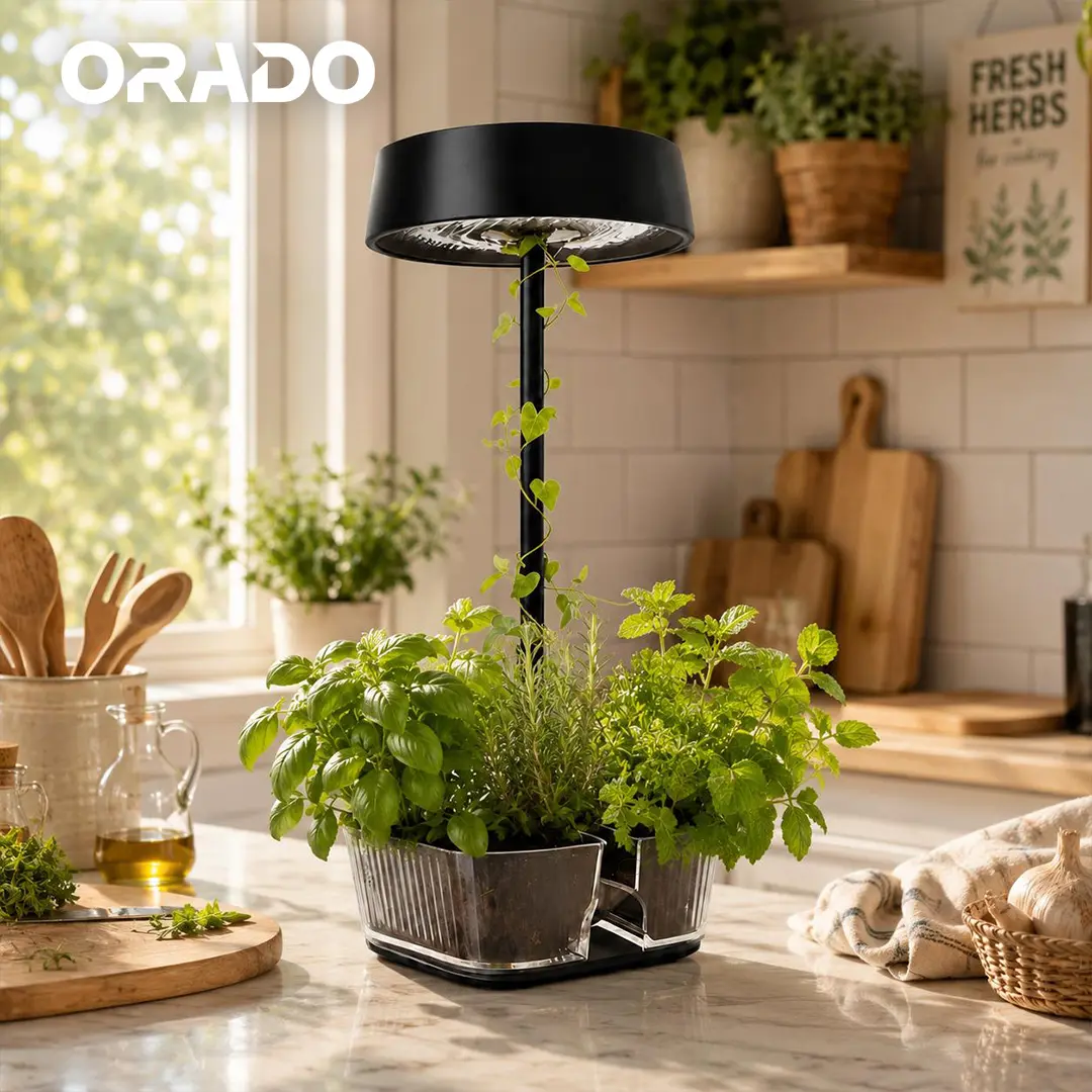 ORADO Aesthetic Wireless Desk Lamp with Acrylic Planter – Rechargeable Table Light for Cozy Rooms & Home Decor
