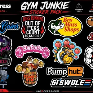 Gym Junkie Sticker Pack (12)