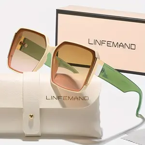 LINFEMAND Fashion Large Frame Decoration Glasses for Women Elegant Glasses Set Summer Dance Party Holiday Gift