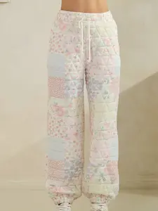 The Kiley Floral Quilted Lounge Pants - Pastel